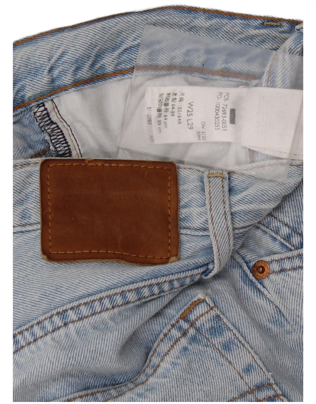 Jeans feminino Levi's Ribcage Straight W25 L29 Azul Algodão