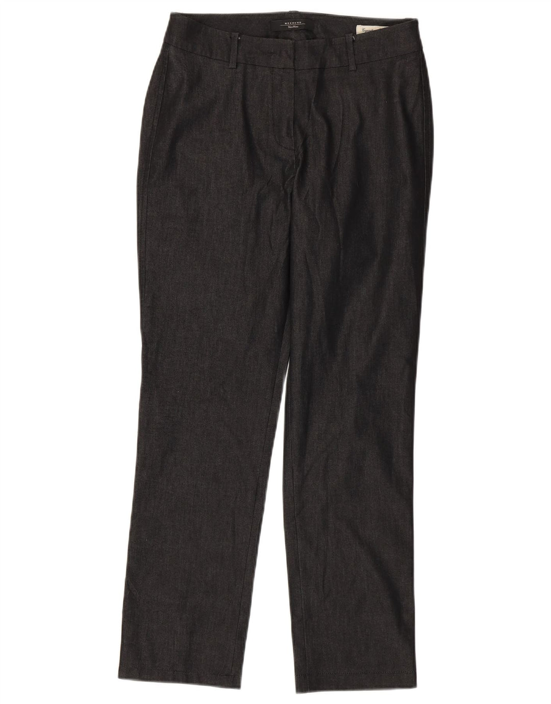 Max Mara Calça feminina casual de fim de semana reta UK 8 pequena W28 L28 cinza