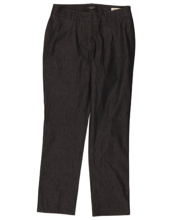 Max Mara Calça feminina casual de fim de semana reta UK 8 pequena W28 L28 cinza