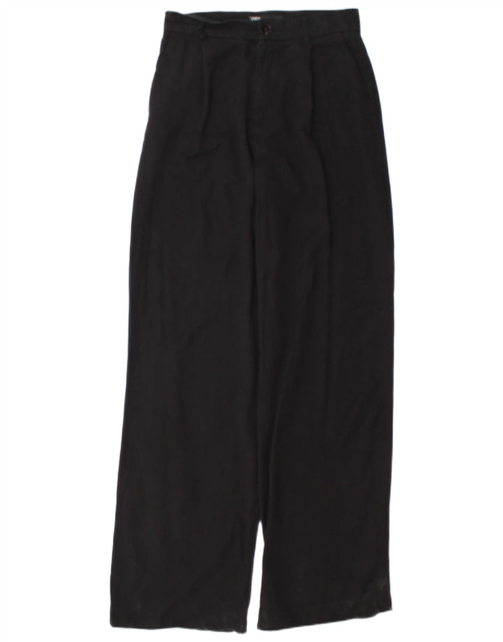 Calça chino feminina Marks & Spencer pequena W26 L34 preta Lyocell