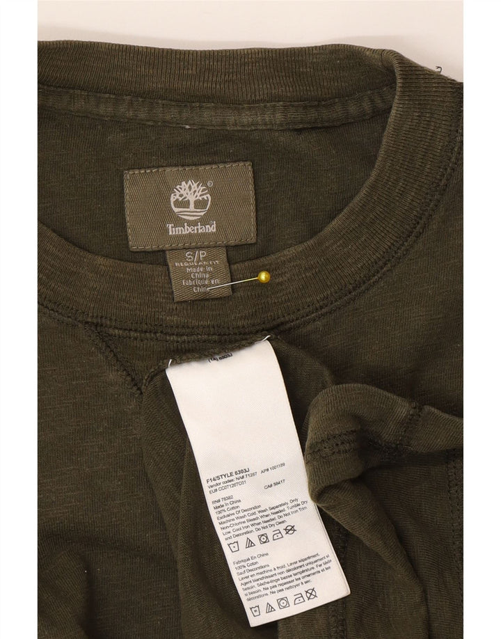 Timberland Mens Top Manga Longa Pequeno Algodão Verde