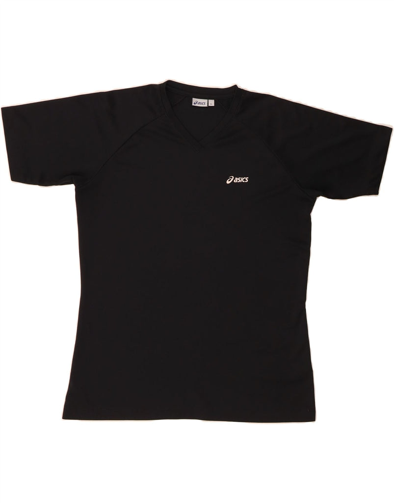 ASICS Womens T-Shirt Top UK 18 XL Black Polyester Vintage Asics and Second-Hand Asics from Messina Hembry 