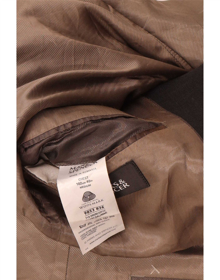 Jaqueta blazer masculina de 2 botões Marks & Spencer Reino Unido 40 cinza médio lã nova
