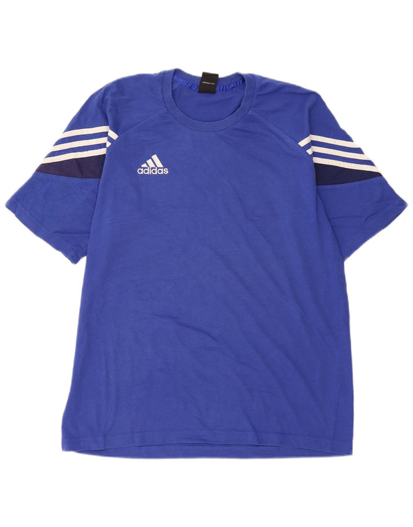 Adidas Mens Graphic T-Shirt Top UK 40/42 Azul Médio Colourblock Algodão