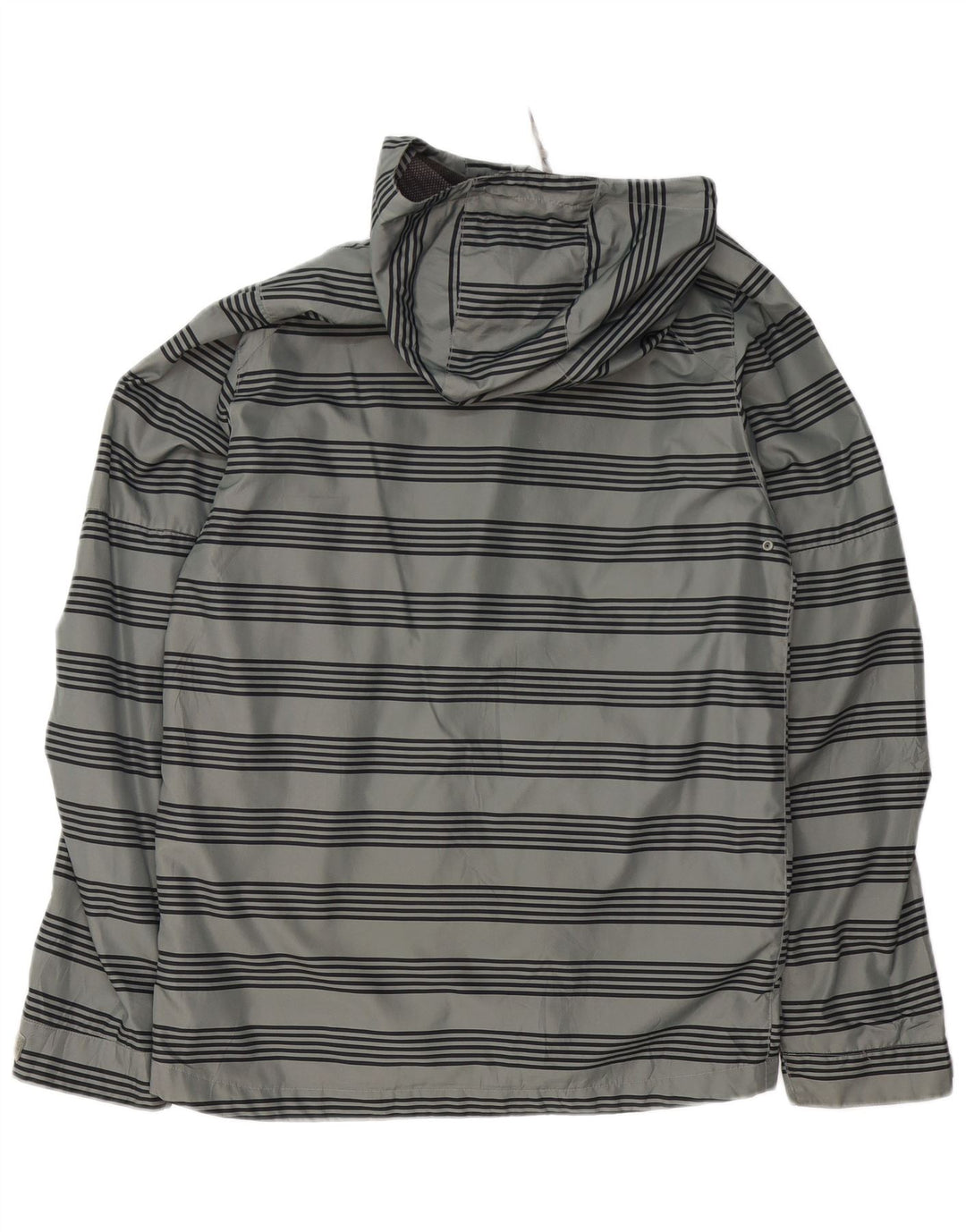 Jaqueta de chuva masculina com capuz gráfico Burton UK 38 poliéster listrado cinza médio