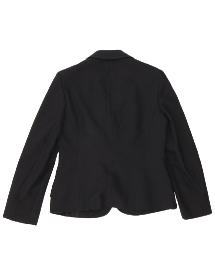 Jaqueta Blazer Feminina Vintage com 2 Botões UK 12 Poliéster Preto Médio