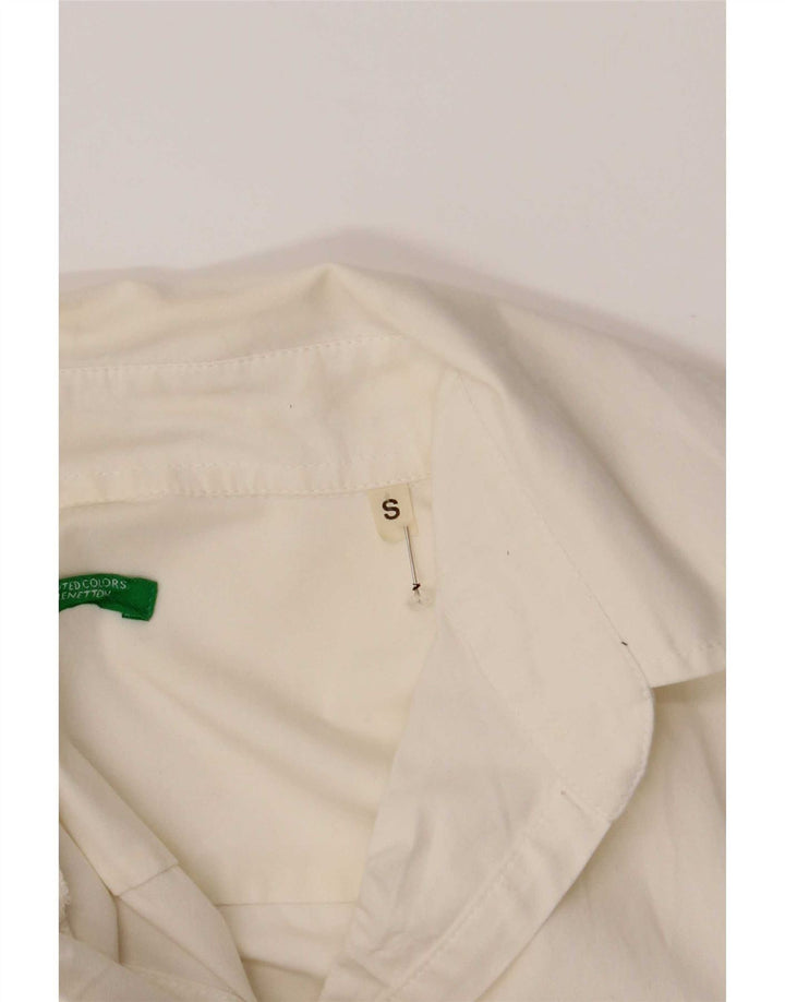 Pulôver feminino Benetton UK 10 pequeno algodão branco