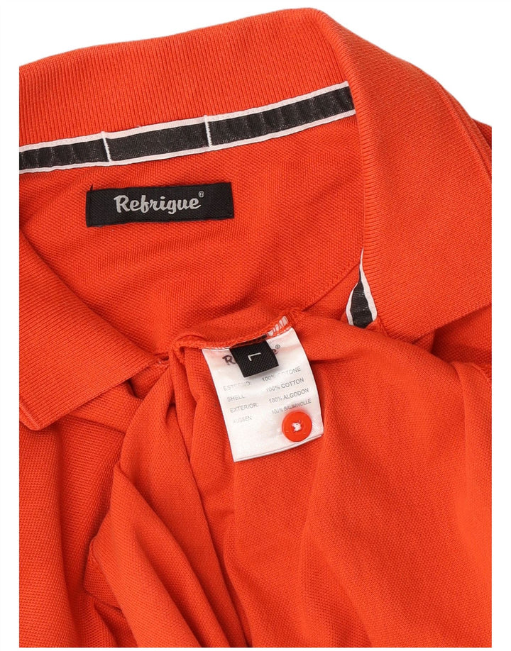 Camisa polo masculina Refrigue grande algodão laranja