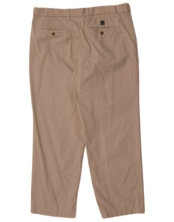 Calça chino reta masculina Marks & Spencer Blue Harbor W36 L29 bege