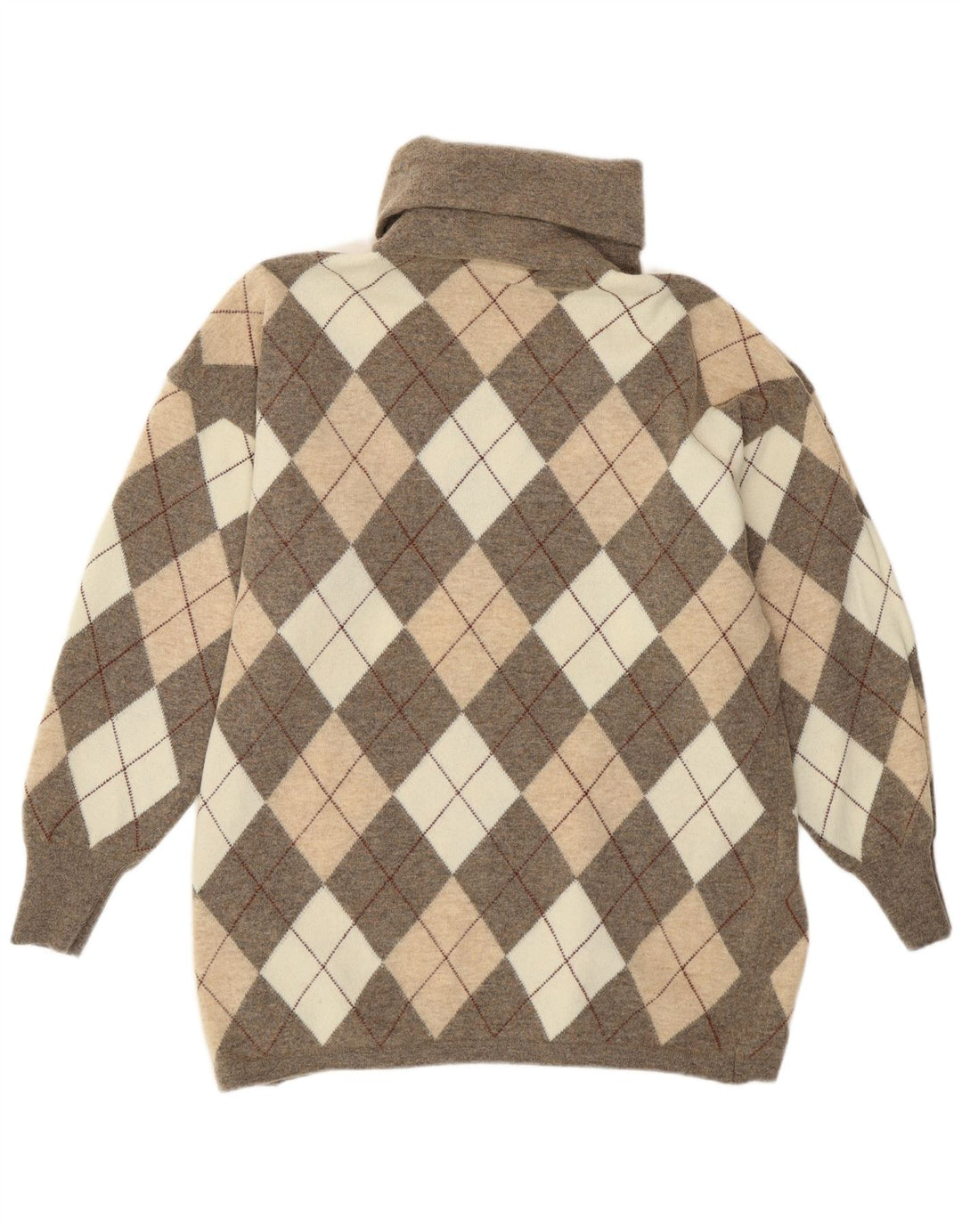 Suéter Gispa feminino com gola redonda UK 18 XL cinza Argyle/Diamante