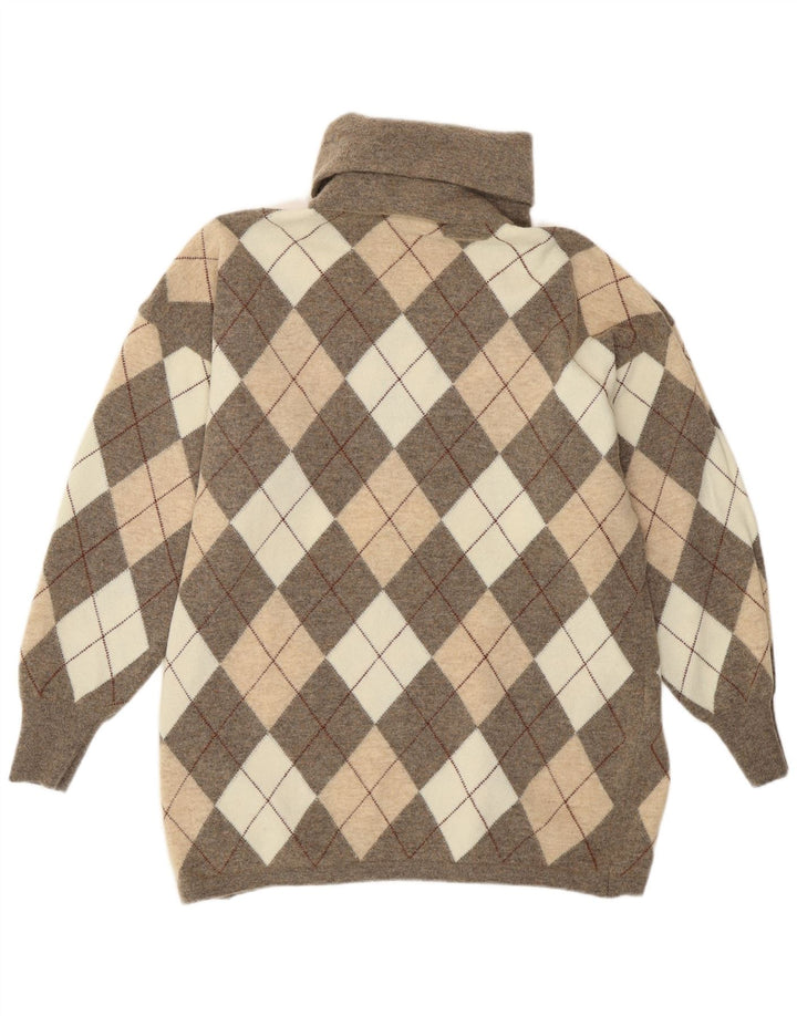 Suéter Gispa feminino com gola redonda UK 18 XL cinza Argyle/Diamante