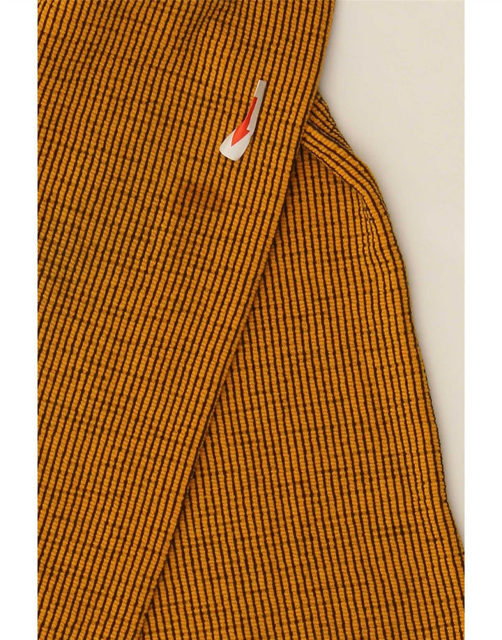 Top feminino Zara de manga comprida UK 12 listrado laranja médio