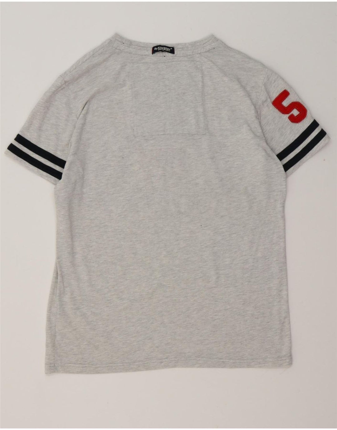 Camiseta gráfica masculina SUPERDRY Top 2XL algodão manchado cinza