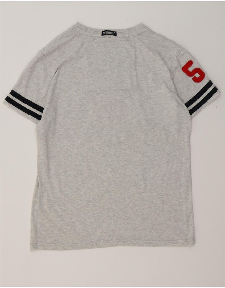 Camiseta gráfica masculina SUPERDRY Top 2XL algodão manchado cinza