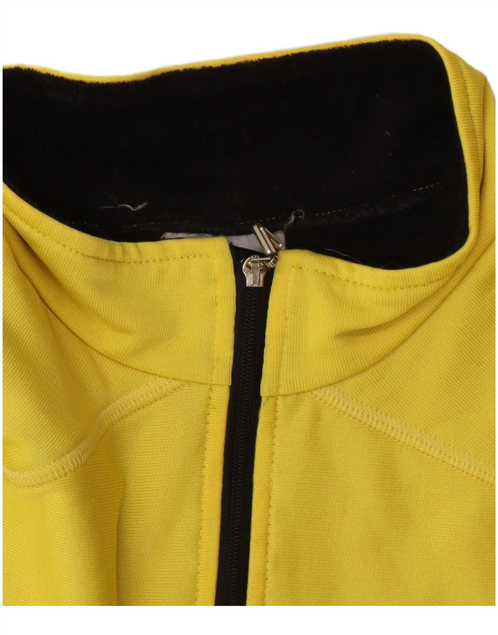 Loffler Mens Zip Neck Top Manga Longa Grande Amarelo