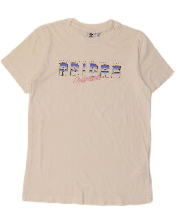 Camiseta Adidas Feminina Graphic Top UK 12 Médio Algodão Branco