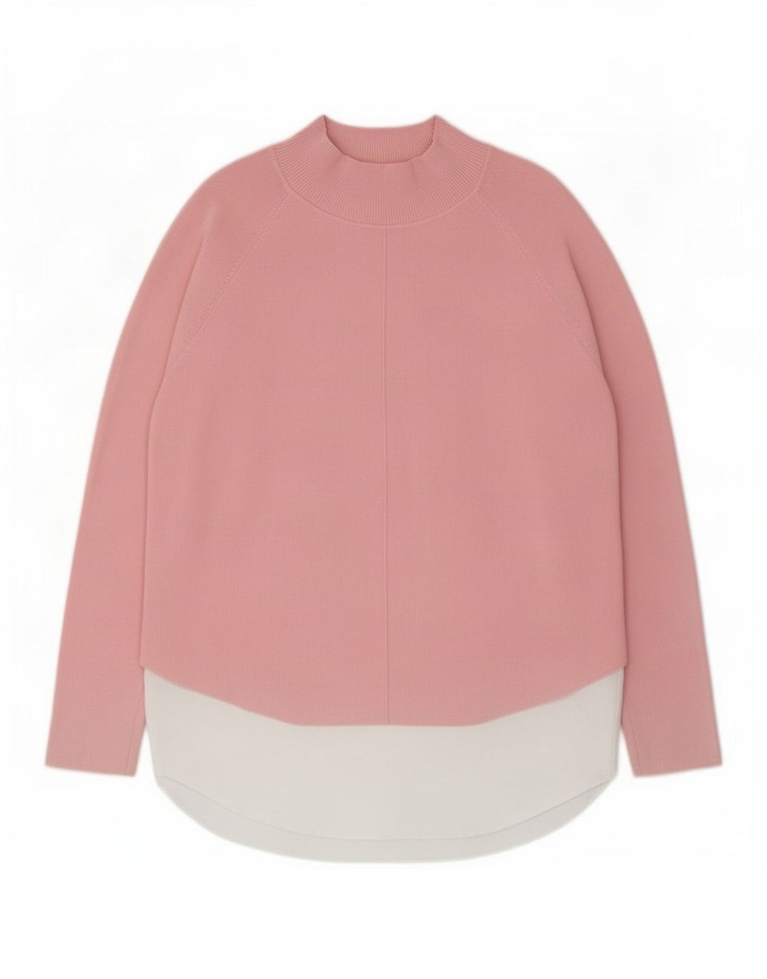 Suéter feminino Ted Baker com gola tartaruga tamanho 3 bloco colorido rosa médio