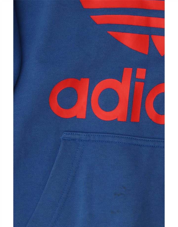 Adidas Mens Graphic Hoodie Jumper Médio Algodão Azul