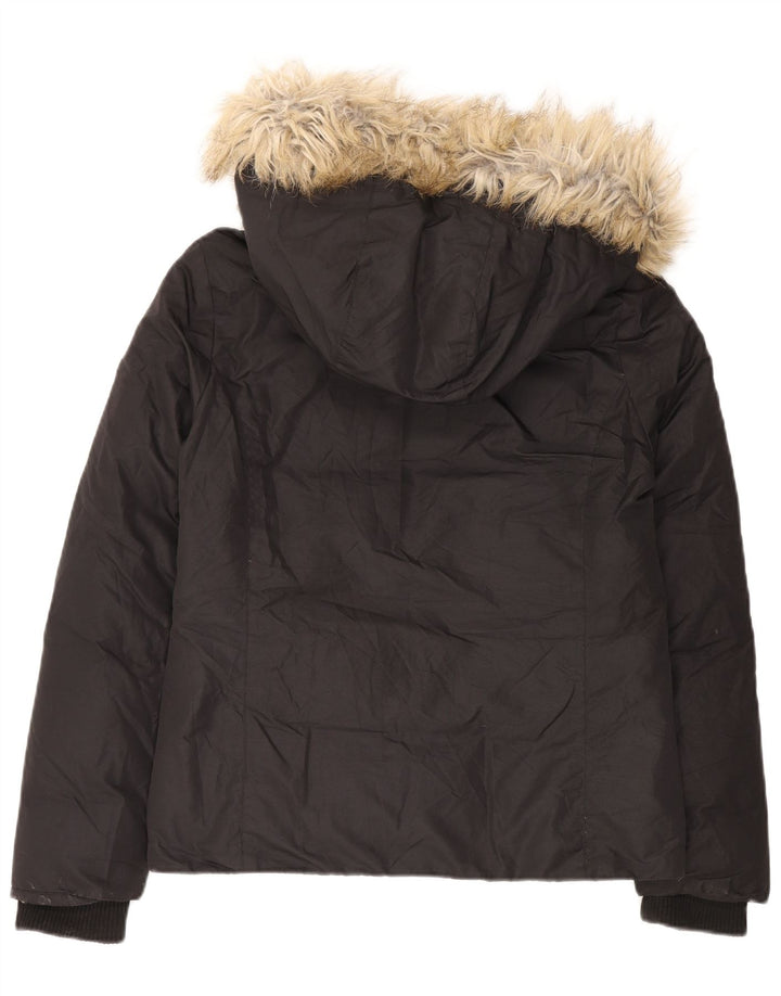 Jaqueta acolchoada com capuz feminina Tommy Hilfiger Reino Unido 16 grande poliéster preto