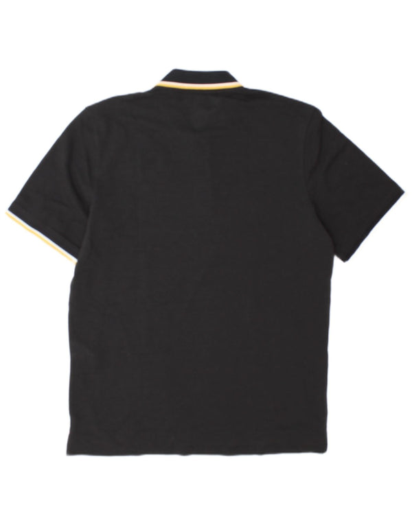 Camisa polo masculina Jack & Jones grande algodão preto