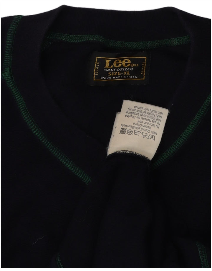 Moletom masculino LEE Jumper XL azul marinho algodão