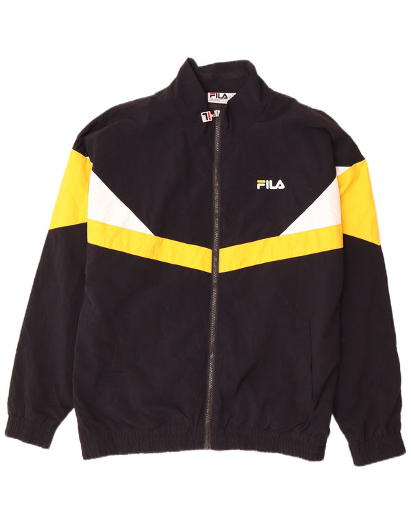 Fila Mens Tracksuit Top Jacket Grande Preto Colourblock Poliéster
