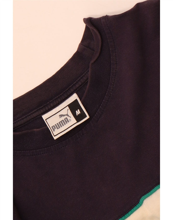 Camiseta masculina Puma Top médio branco colorblock