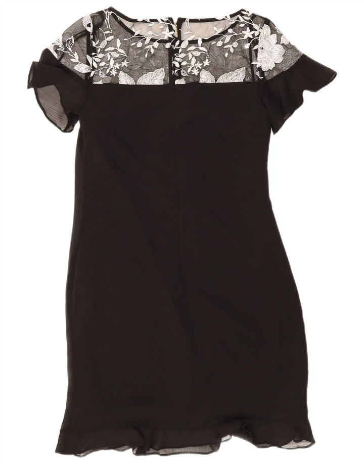 Vestido bainha feminino Karl Lagerfeld US 4 pequeno preto floral poliéster