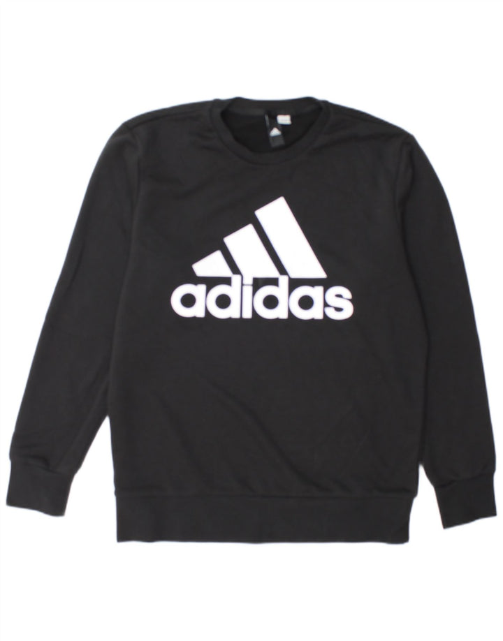 Adidas Mens Graphic Moletom Jumper Grande Preto