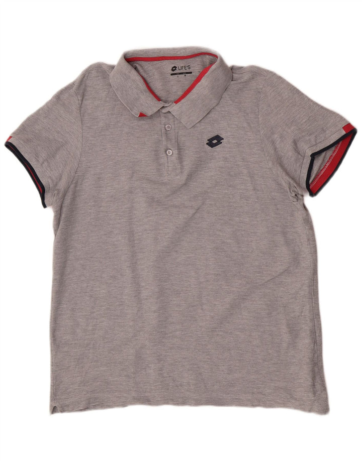 Camisa polo masculina Lotto Life's cinza médio manchada