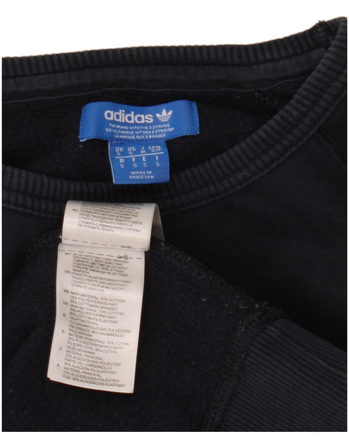 Adidas Mens Graphic Moletom Jumper Pequeno Algodão Azul Marinho