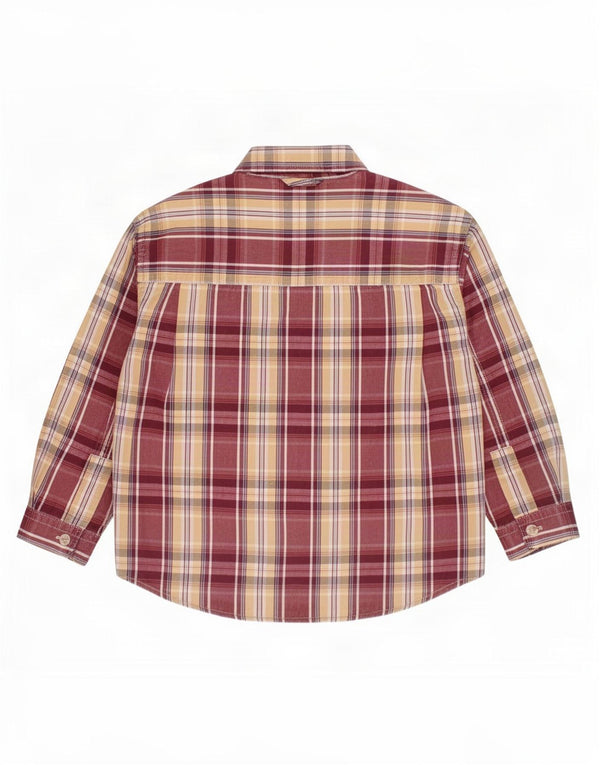 Camisa masculina Timberland 3-4 anos algodão xadrez Borgonha