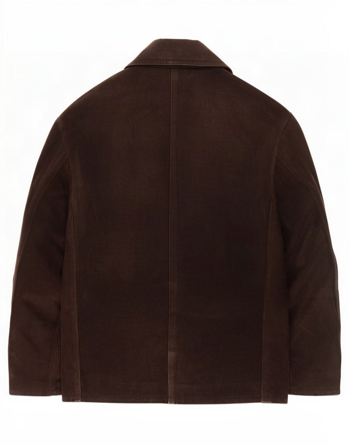 Jaqueta masculina vintage de camurça UK 36 pequena marrom