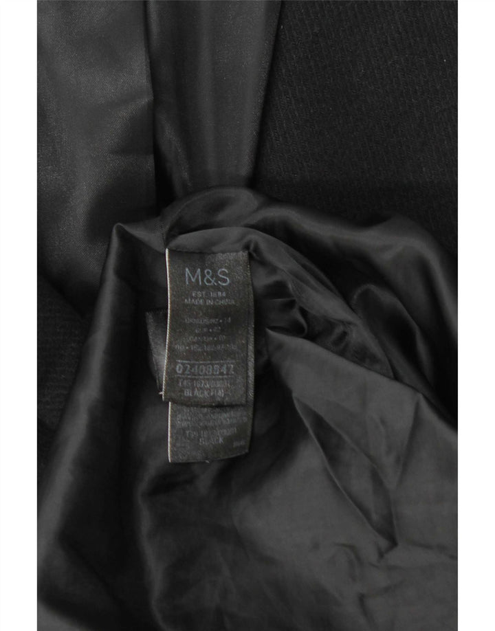 Sobretudo feminino Marks & Spencer UK 14 grande poliéster preto