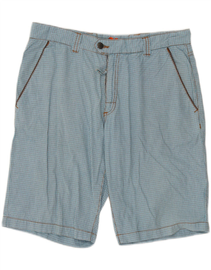 Sundek Mens Chino Shorts W33 Grande Algodão Xadrez Azul