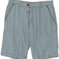 Sundek Mens Chino Shorts W33 Grande Algodão Xadrez Azul