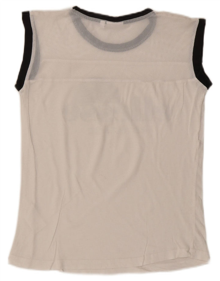 Ellesse Womens Graphic Vest Top UK 10 Pequeno Branco