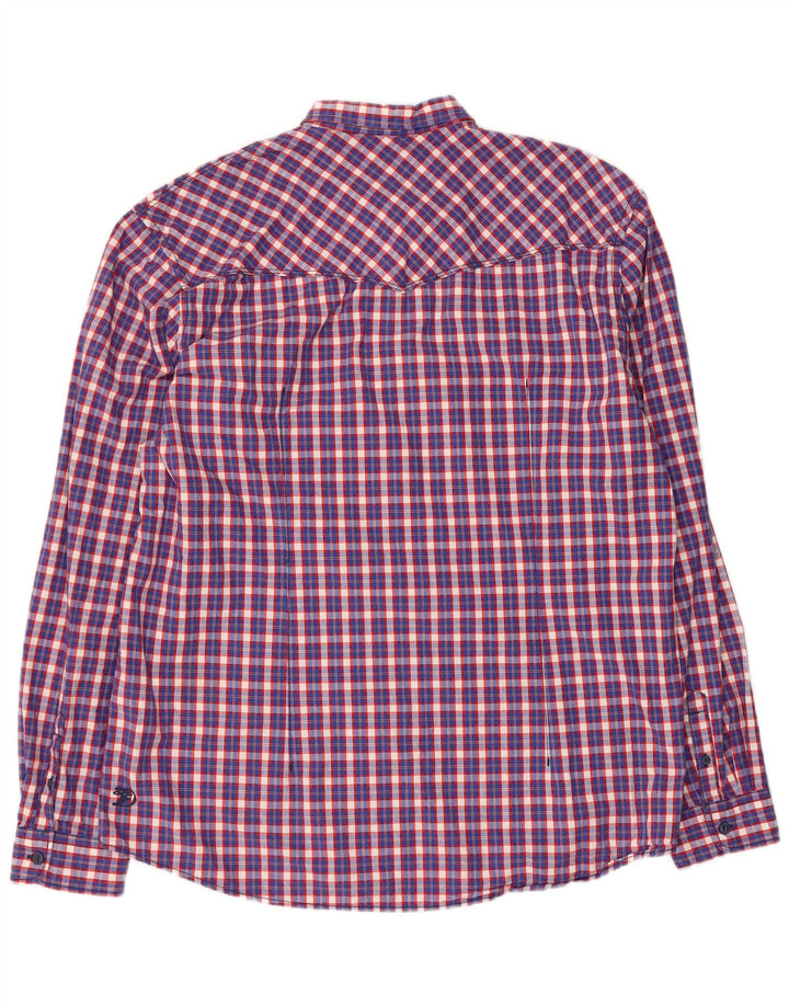 Camisa masculina Tom Tailor XL azul xadrez algodão