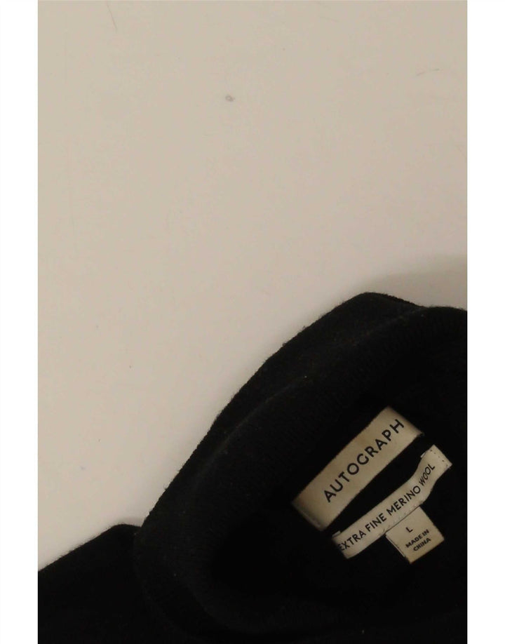 Suéter masculino Marks & Spencer Autograph com gola redonda grande preto