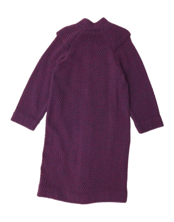 Camisola de cardigã oversized com palangre vintage feminino Reino Unido 8 roxo pequeno