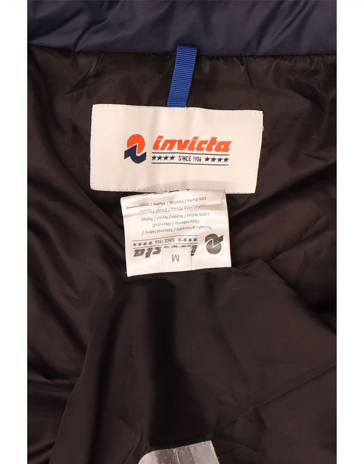 Jaqueta feminina acolchoada com capuz Invicta UK 14 médio azul marinho nylon
