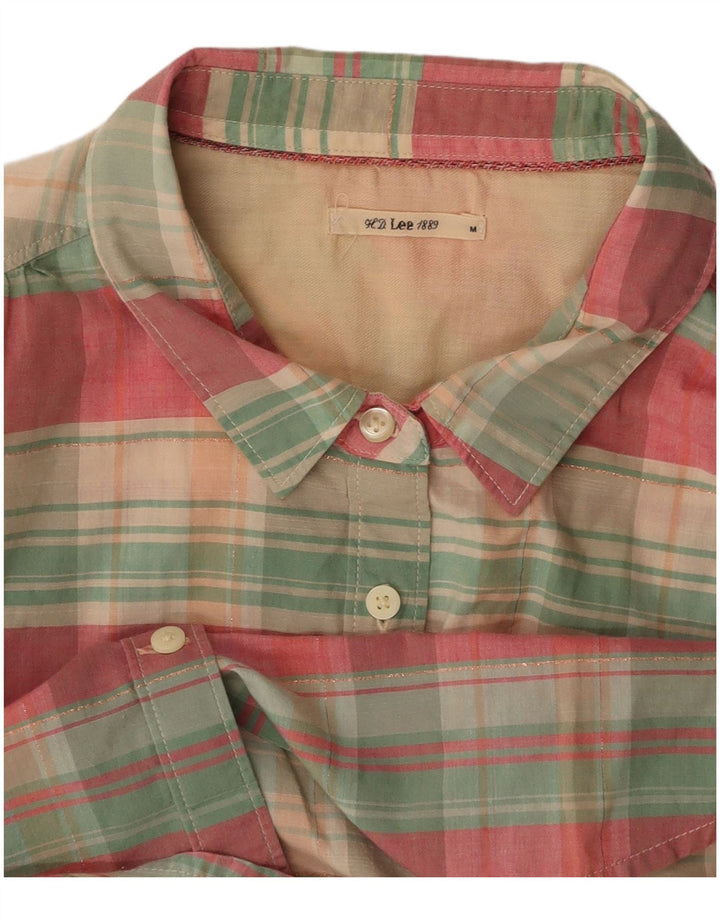 Camisa feminina de manga curta LEE UK 12 xadrez multicolorido médio