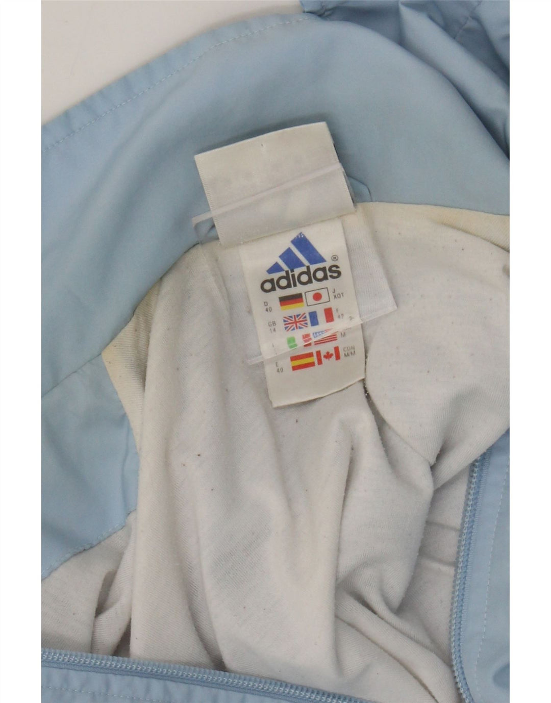 ADIDAS Womens Tracksuit Top Jacket UK 14 Grande Azul Poliéster