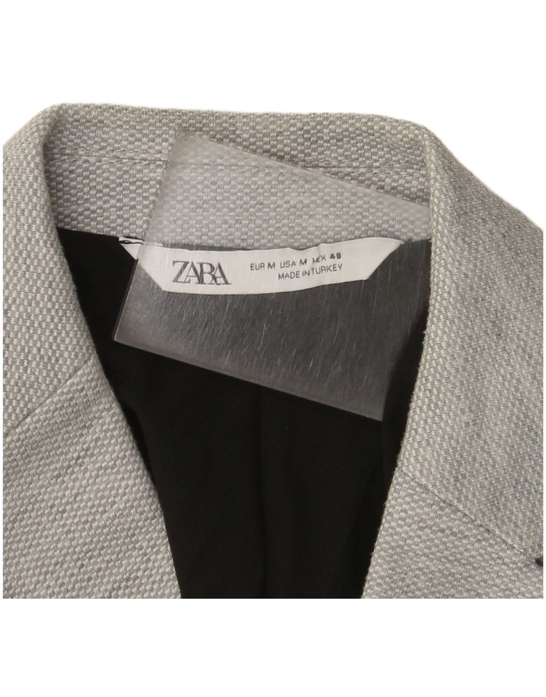 Jaqueta blazer masculina Zara com 2 botões Reino Unido 38 cinza médio