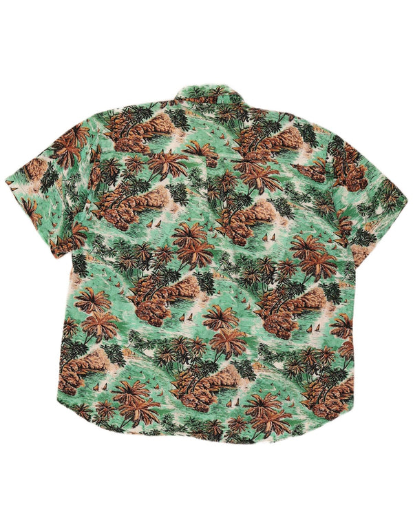 Camisa masculina havaiana de manga curta Squid Ink XL verde rayon