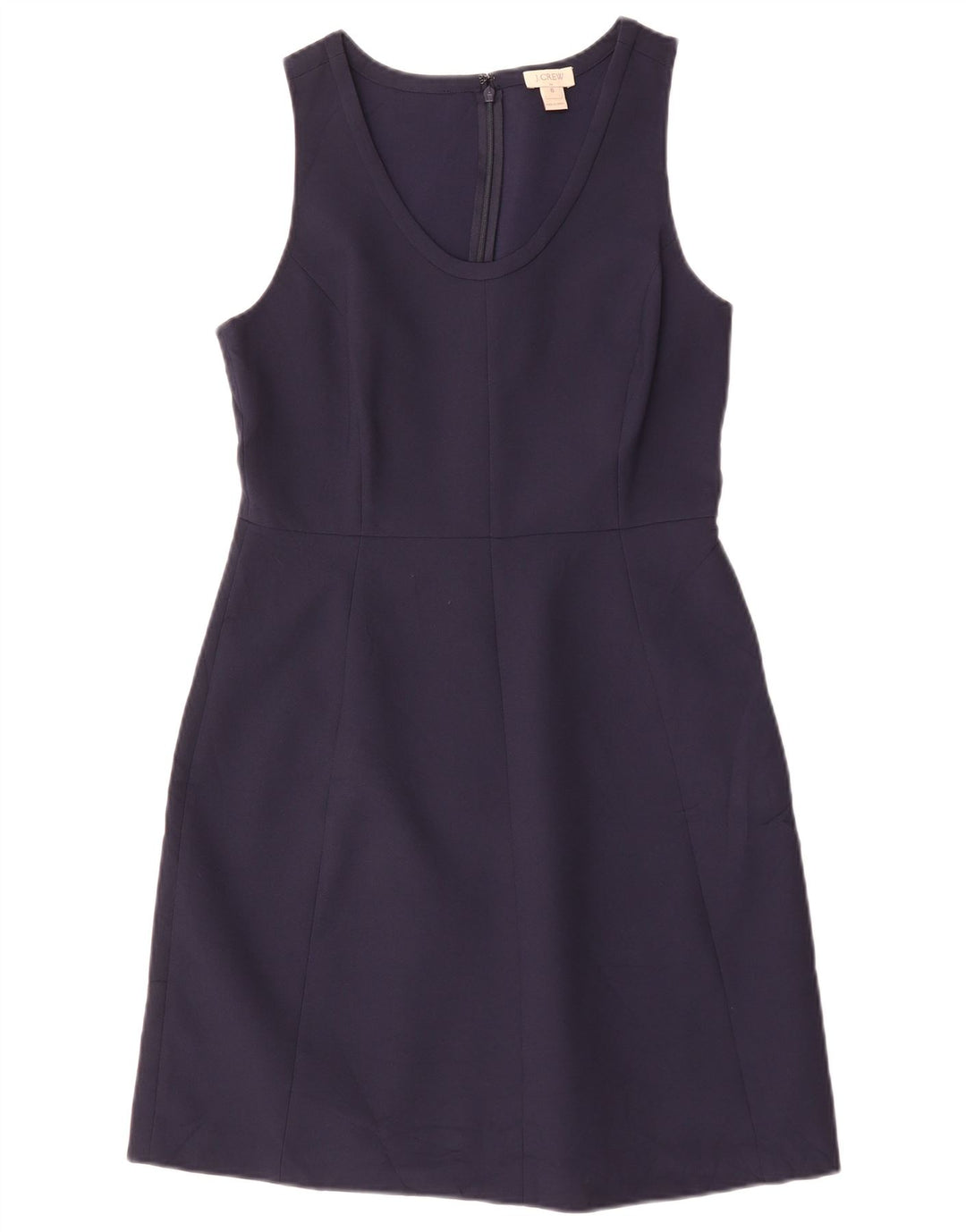 J. CREW Vestido feminino sem mangas evasê US 6 poliéster azul marinho médio