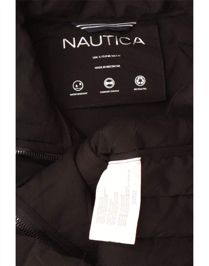 Jaqueta acolchoada feminina Nautica UK 10 poliéster preto pequeno
