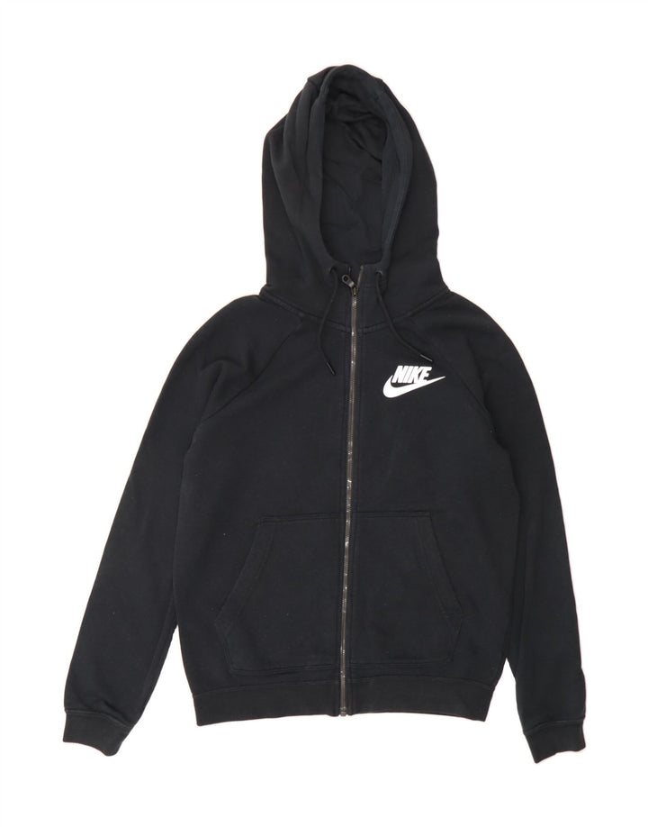 NIKE Mens Graphic Zip Hoodie Sweater XS Black Cotton Vintage Nike and Second-Hand Nike from Messina Hembry 