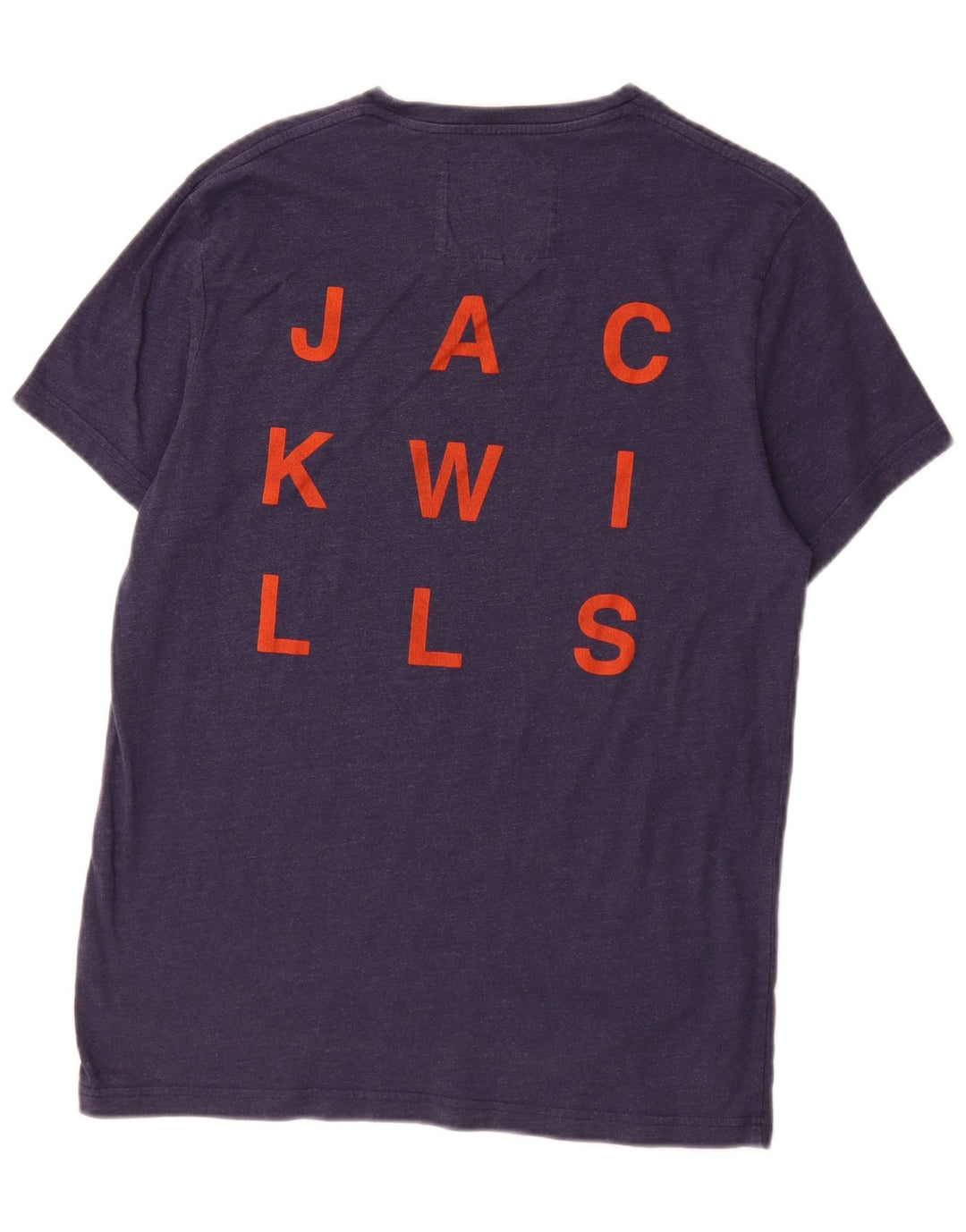 Jack Wills Camiseta masculina gráfica top pequeno algodão azul marinho