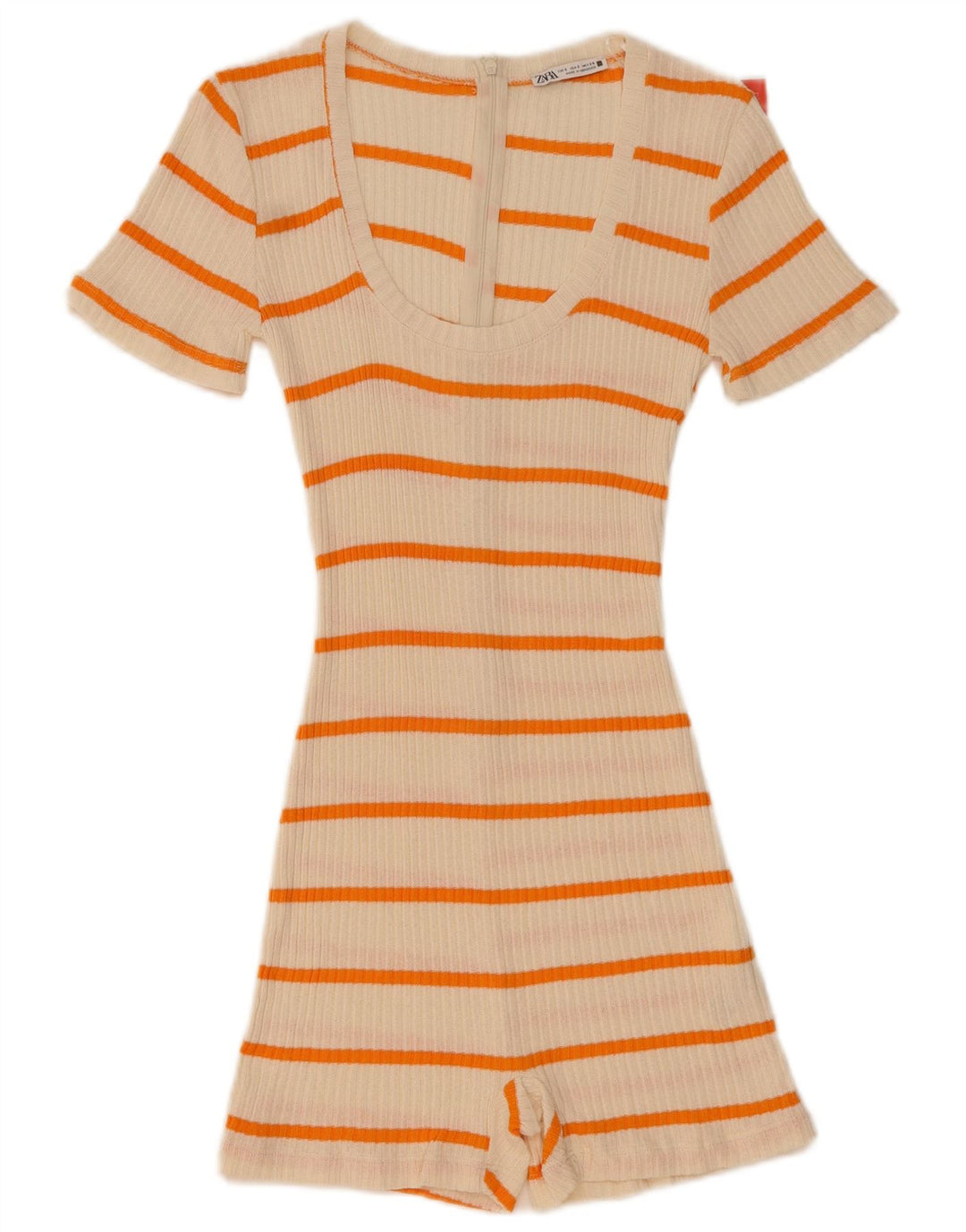 Macacão feminino Zara UK 8 pequeno listrado branco